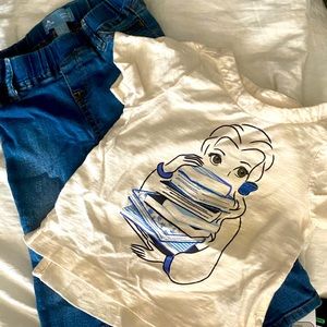 BabyGap Disney Belle tunic with BabyGap skinny jeans